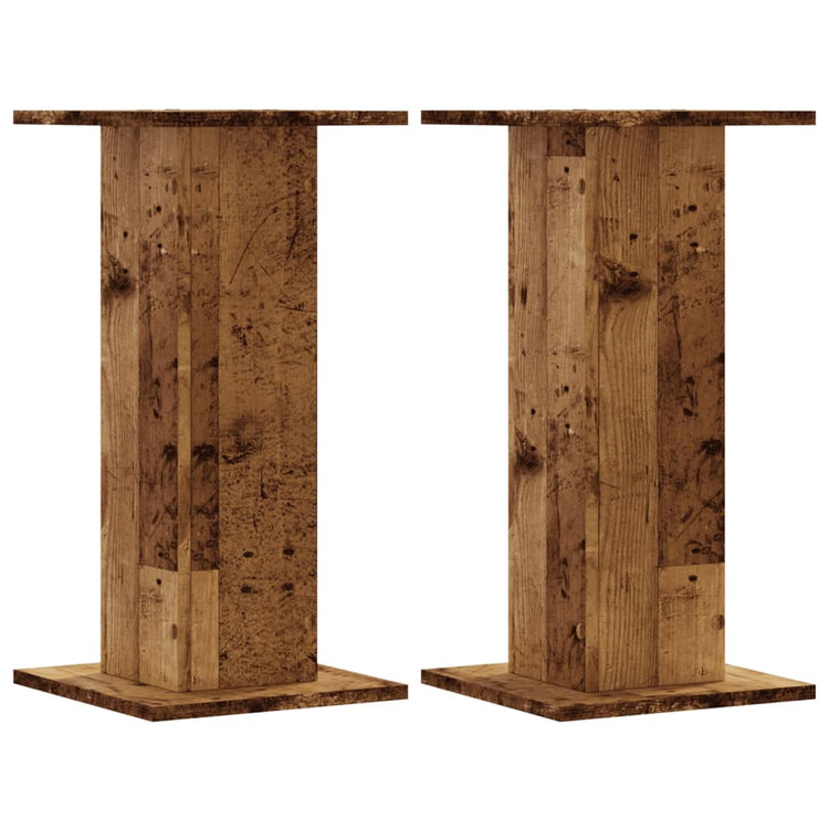 Vidaxl speakerstandaards 2 st 30x30x60 cm bewerkt hout oud houtkleurig
