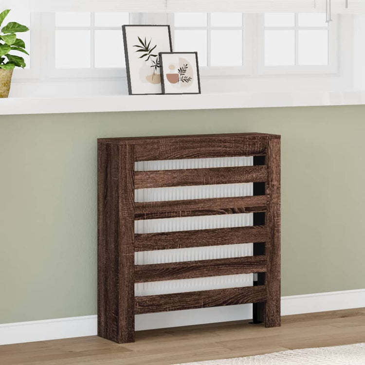 Vidaxl radiatorombouw 78x20x82 cm bewerkt hout bruin eikenkleurig