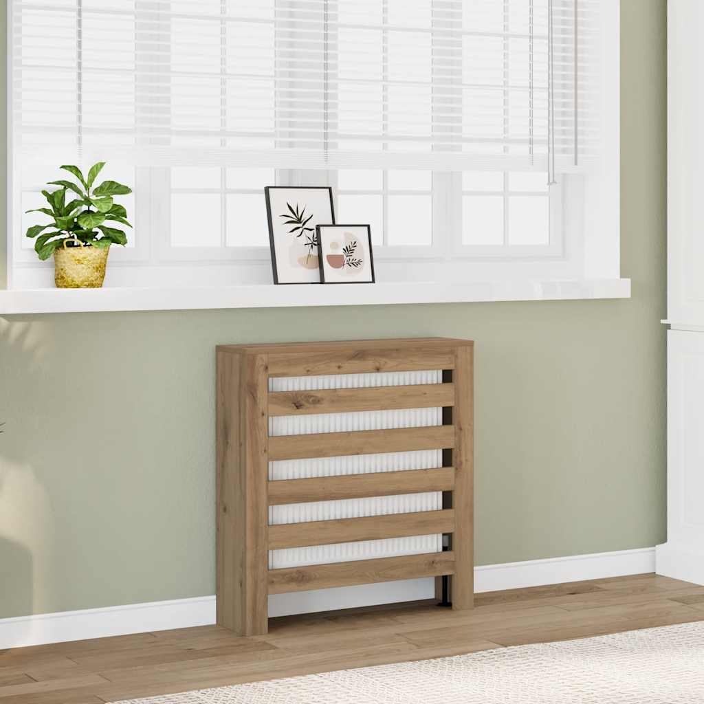 Vidaxl radiatorafdekking eiken 78 x 20 x 82 cm bewerkt hout