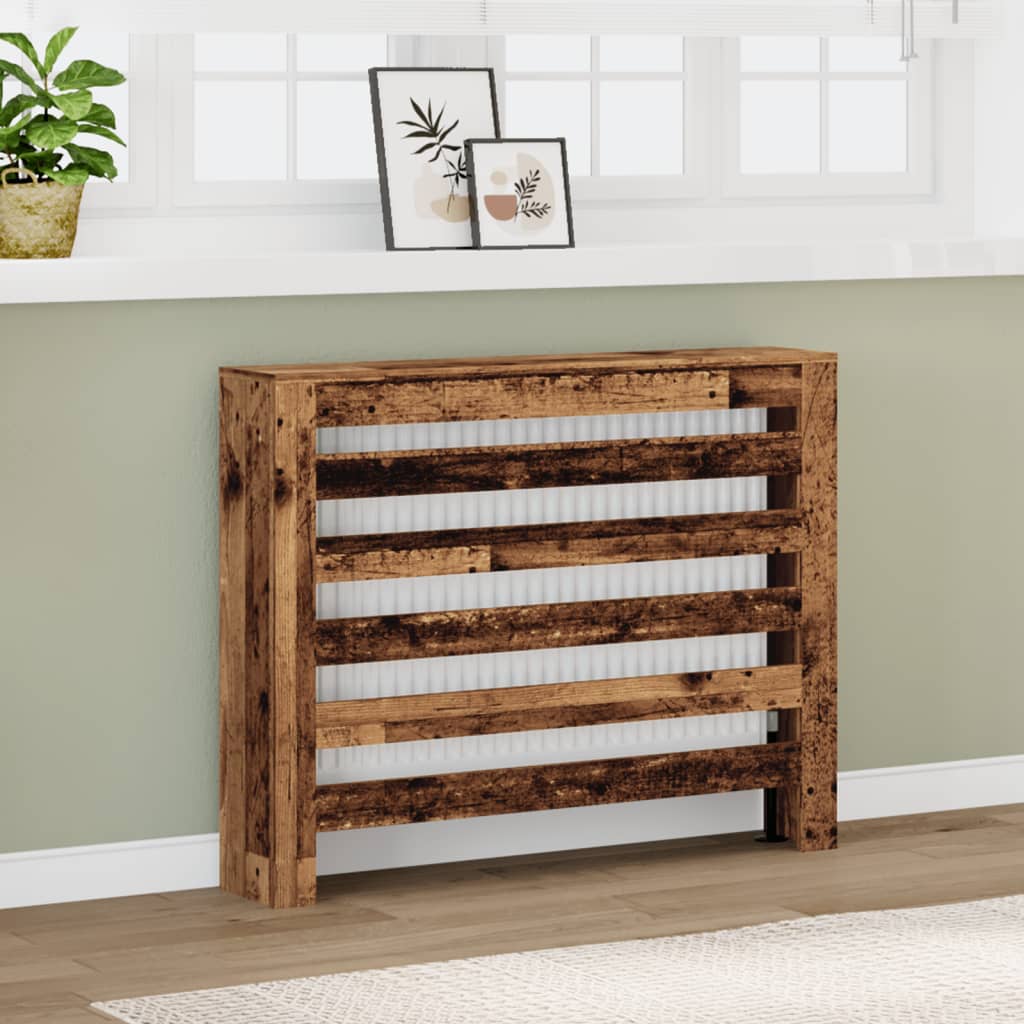 Vidaxl radiatorafdekking oud hout 104 x 20 x 82 cm bewerkt hout