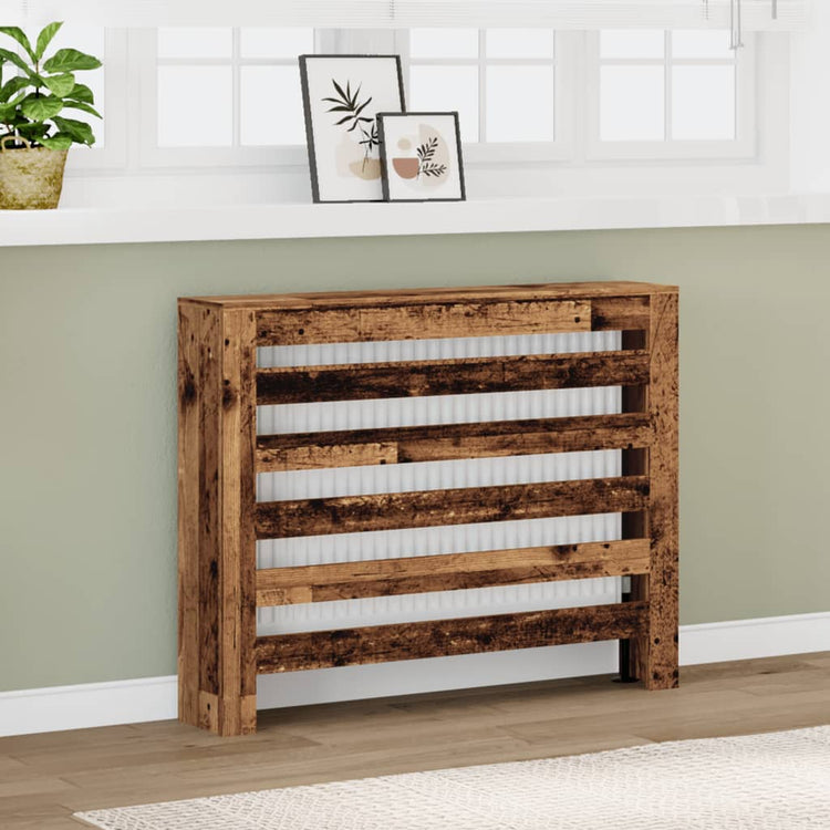 Vidaxl radiatorombouw 104x20x82 cm bewerkt hout oud hout