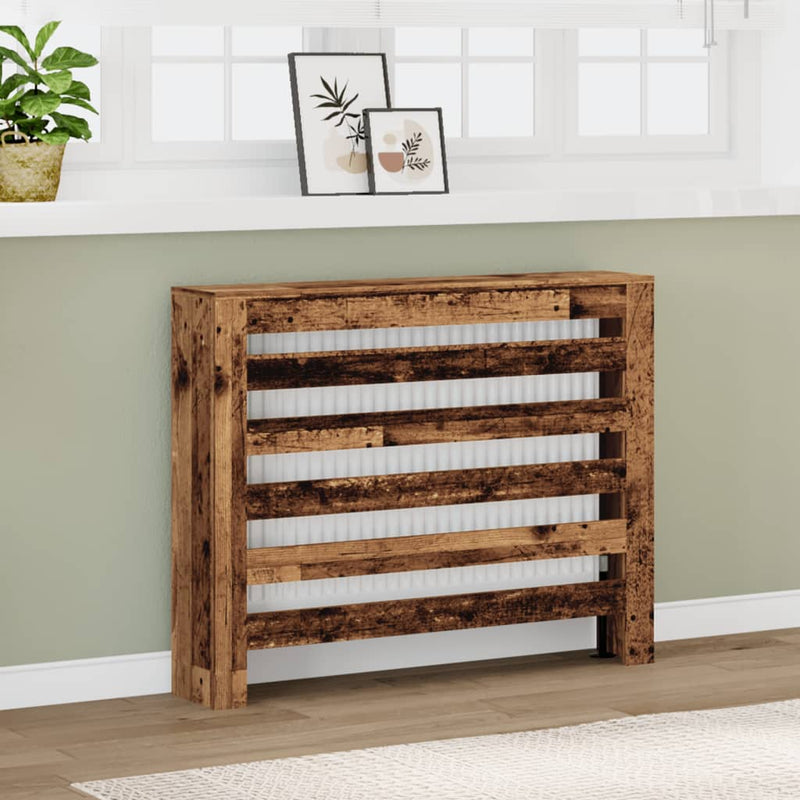 Vidaxl radiatorombouw 104x20x82 cm bewerkt hout oud hout