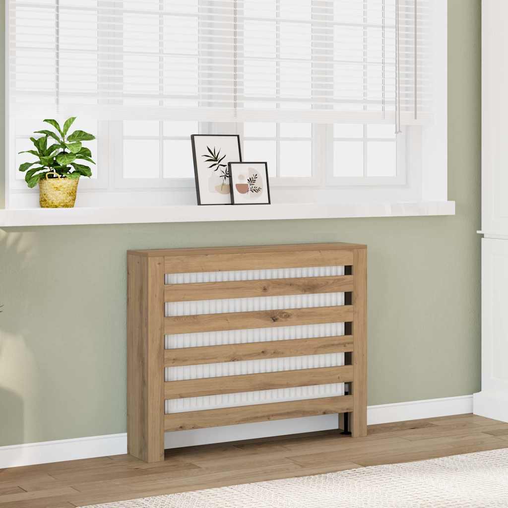 Vidaxl radiatorafdekking eiken 104 x 20 x 82 cm bewerkt hout