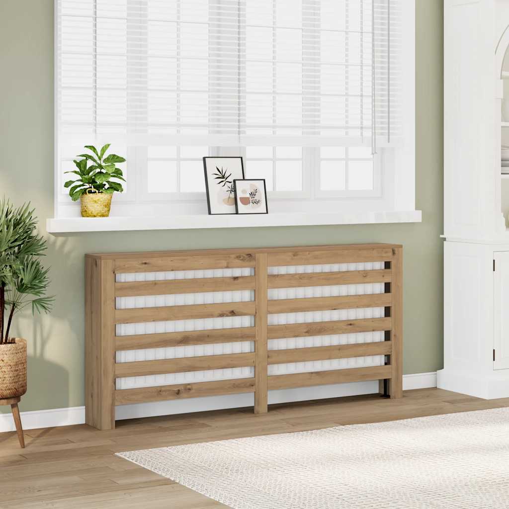 Vidaxl radiatorombouw 149x20x82 cm bewerkt hout artisanaal eikenkleur