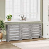 Vidaxl radiatorombouw 205x21,5x83,5 cm bewerkt hout betongrijs - afbeelding 1