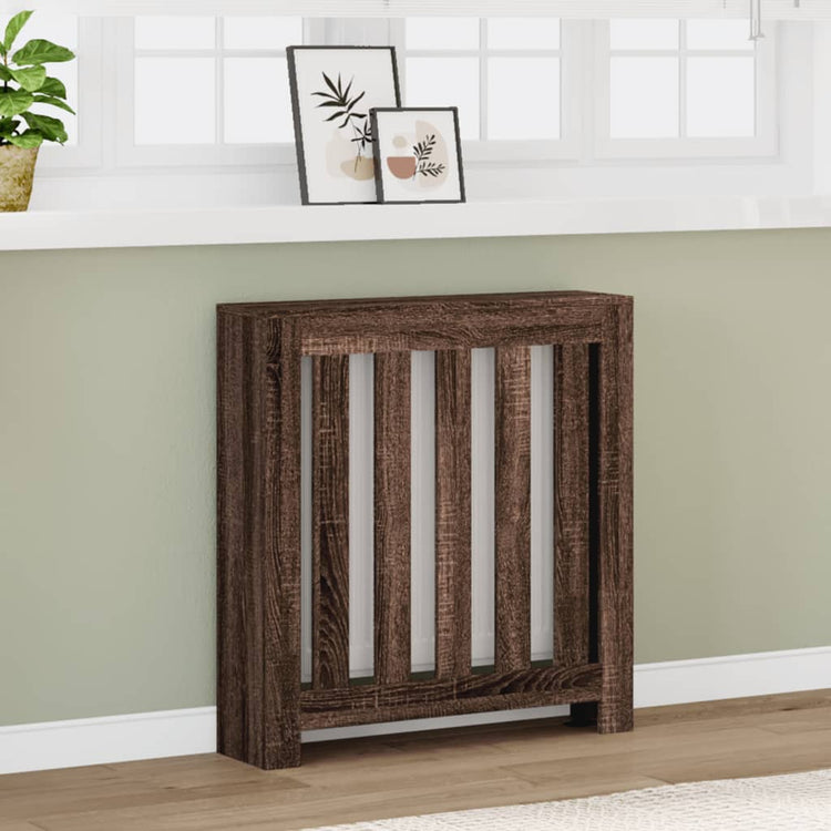 Vidaxl radiatorombouw 78x20x82 cm bewerkt hout bruin eikenkleurig