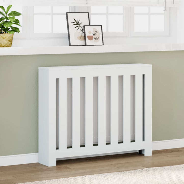 Vidaxl radiatorombouw 104x20x82 cm bewerkt hout wit