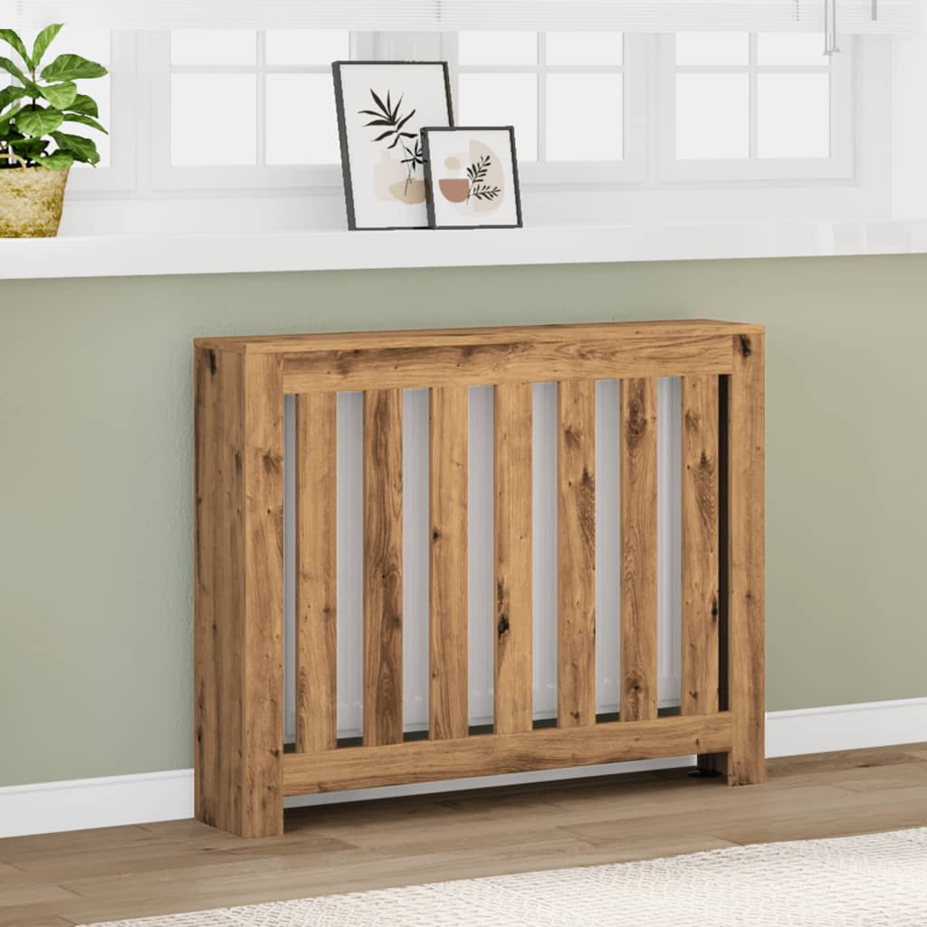 Vidaxl radiatorombouw 104x20x82 cm bewerkt hout artisanaal eikenkleur