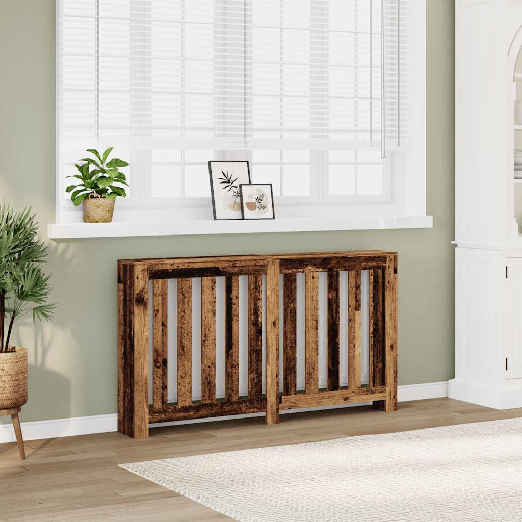 Vidaxl radiatorafdekking oud hout 149 x 20 x 82 cm bewerkt hout