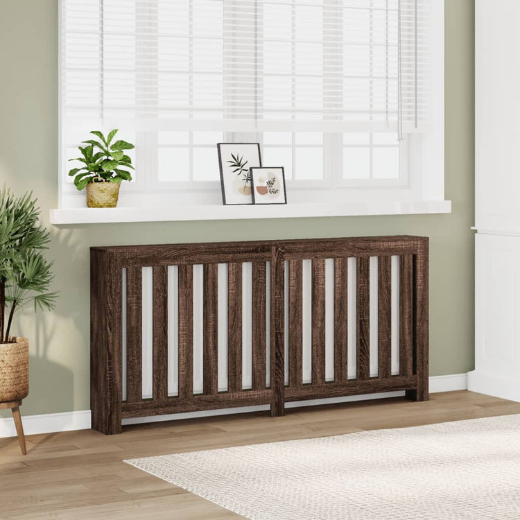 Vidaxl radiatorombouw 175x20x82 cm bewerkt hout bruin eikenkleurig