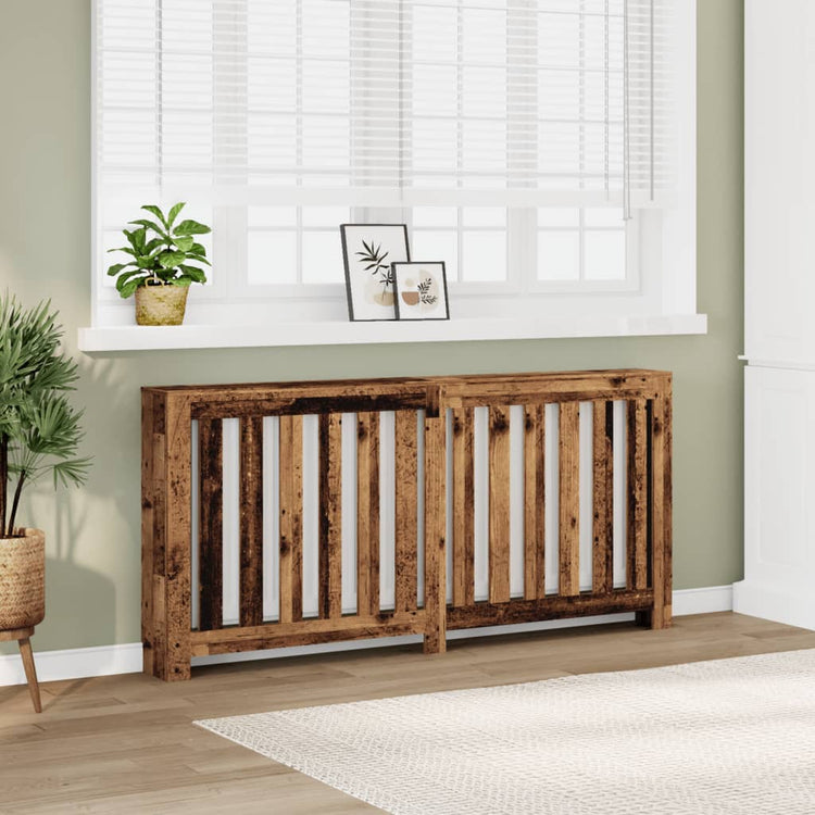 Vidaxl radiatorombouw 175x20x82 cm bewerkt hout oud hout
