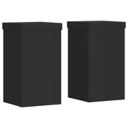 Vidaxl plantenstandaards 2 st 10x10x18 cm bewerkt hout zwart - afbeelding 2