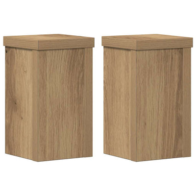 Vidaxl plantenstandaards 2 st 10x10x18 cm hout artisanaal eiken