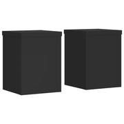 Vidaxl plantenstandaards 2 st 15x15x20 cm bewerkt hout zwart - afbeelding 2