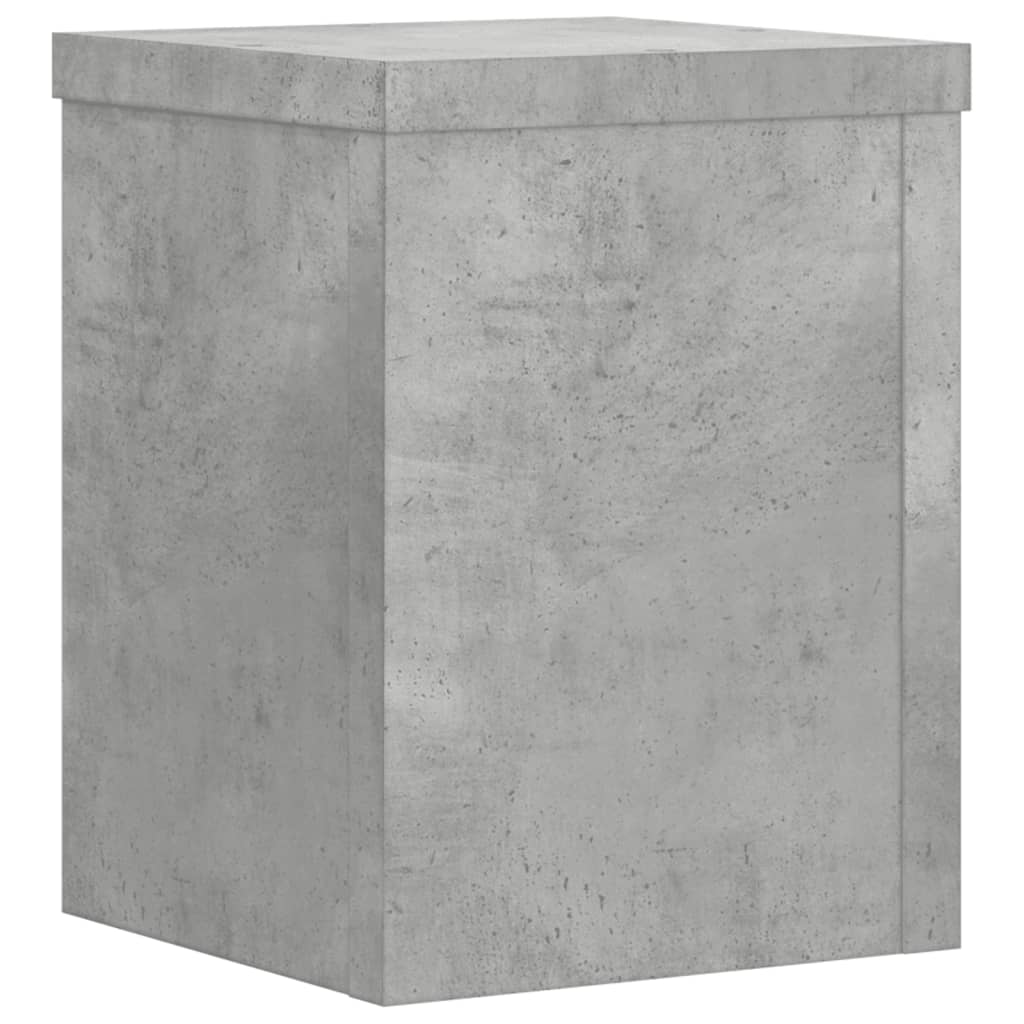 Vidaxl plantenstandaards 2 st 15x15x20 cm bewerkt hout betongrijs
