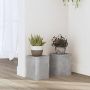 Vidaxl plantenstandaards 2 st 15x15x20 cm bewerkt hout betongrijs - afbeelding 1