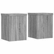 Vidaxl plantenstandaards 2 st 15x15x20 cm bewerkt hout grijs sonoma - afbeelding 2