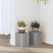 Vidaxl plantenstandaards 2 st 15x15x20 cm bewerkt hout grijs sonoma - afbeelding 1