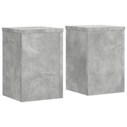 Vidaxl plantenstandaards 2 st 20x20x30 cm bewerkt hout betongrijs - afbeelding 2