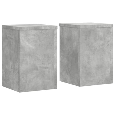 Vidaxl plantenstandaards 2 st 20x20x30 cm bewerkt hout betongrijs