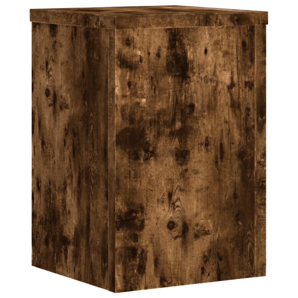 Vidaxl plantenstandaards 2 st 20x20x30 cm bewerkt hout gerookt eiken