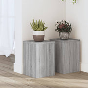 Vidaxl plantenstandaards 2 st 20x20x30 cm bewerkt hout grijs sonoma - afbeelding 1