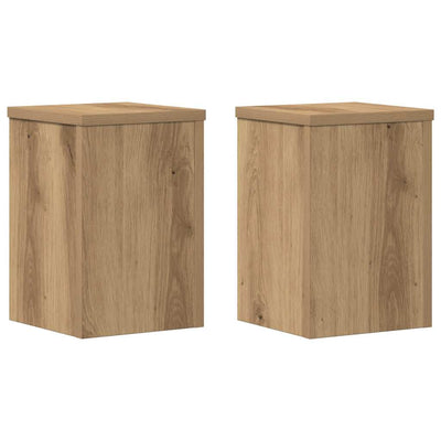 Vidaxl plantenstandaards 2 st 20x20x30 cm hout artisanaal eiken
