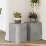 Vidaxl plantenstandaards 2 st 25x25x35 cm bewerkt hout betongrijs - afbeelding 1