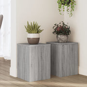 Vidaxl plantenstandaards 2 st 25x25x35 cm bewerkt hout grijs sonoma - afbeelding 1
