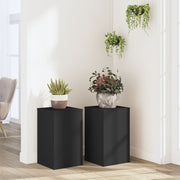 Vidaxl plantenstandaards 2 st 30x30x50 cm bewerkt hout zwart - afbeelding 1