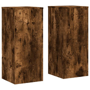 Vidaxl plantenstandaards 2 st 30x30x70 cm bewerkt hout gerookt eiken - afbeelding 2