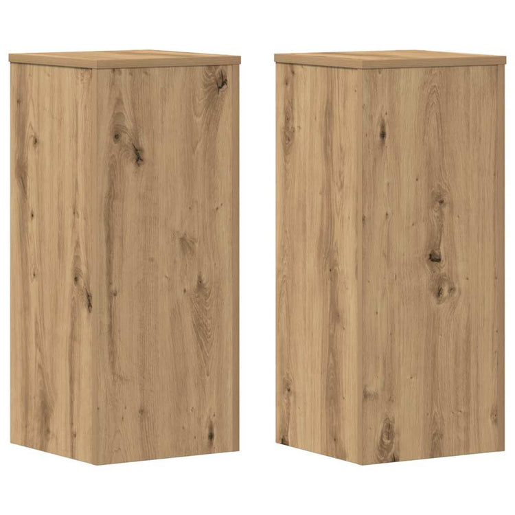 Vidaxl plantenstandaards 2 st 30x30x70 cm hout artisanaal eiken
