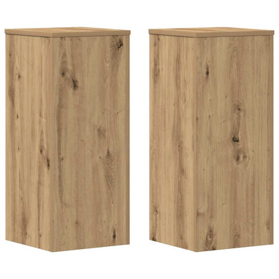 Vidaxl plantenstandaards 2 st 30x30x70 cm hout artisanaal eiken