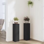 Vidaxl plantenstandaards 2 st 17x17x60 cm bewerkt hout zwart - afbeelding 1