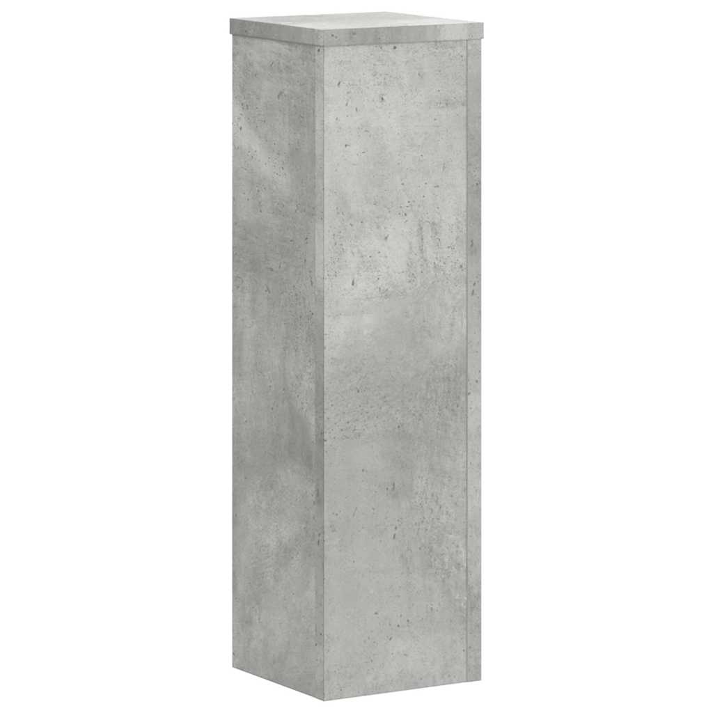 Vidaxl plantenstandaards 2 st 17x17x60 cm bewerkt hout betongrijs