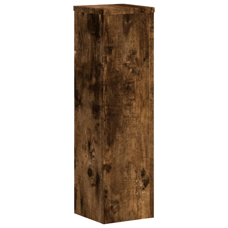 Vidaxl plantenstandaards 2 st 17x17x60 cm bewerkt hout gerookt eiken