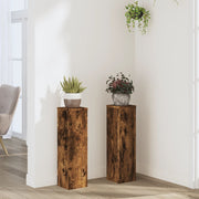 Vidaxl plantenstandaard 2 st gerookt eiken 17 x 17 x 60 cm - afbeelding 1