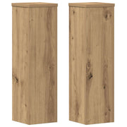 Vidaxl plantenstandaards 2 st 17x17x60 cm hout artisanaal eikenkleurig - afbeelding 2