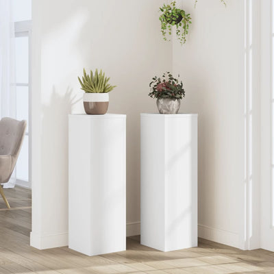 Vidaxl plantenstandaards 2 st 25x25x80 cm bewerkt hout wit