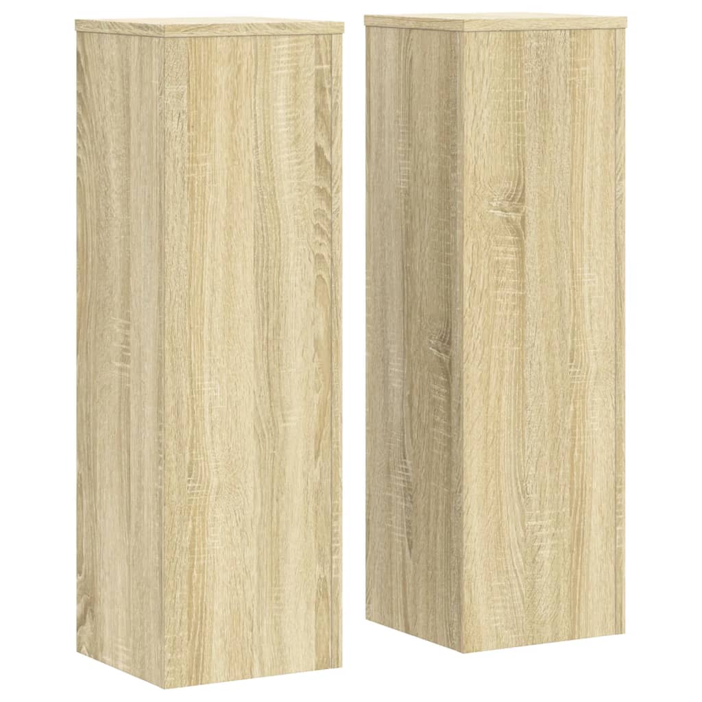 Vidaxl plantenstandaards 2 st 25x25x80 cm bewerkt hout sonoma eiken