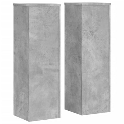 Vidaxl plantenstandaards 2 st 25x25x80 cm bewerkt hout betongrijs