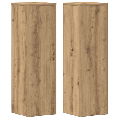 Vidaxl plantenstandaards 2 st 25x25x80 cm hout artisanaal eikenkleurig