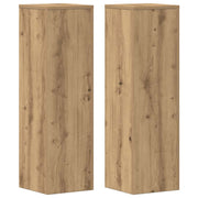 Vidaxl plantenstandaard 2 st eiken 25 x 25 x 80 cm bewerkt hout - afbeelding 2