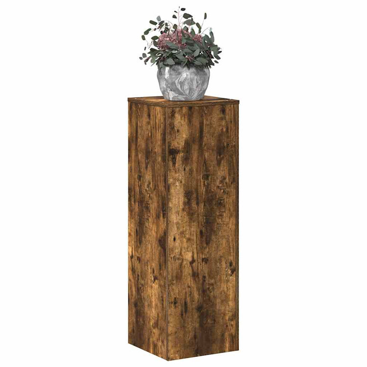Vidaxl plantenstandaard 33x33x100 cm bewerkt hout gerookt eikenkleurig