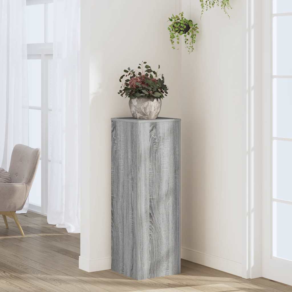 Vidaxl plantenstandaard 33x33x100 cm bewerkt hout grijs sonoma eiken