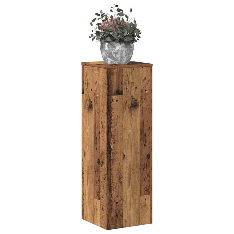Vidaxl plantenstandaard 33x33x100 cm bewerkt hout oud houtkleurig