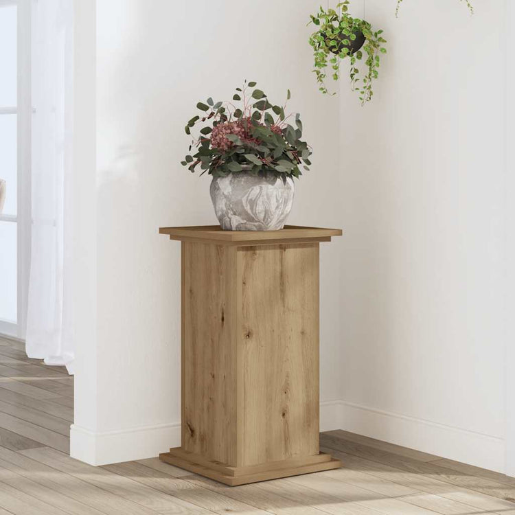 Vidaxl plantenstandaard 33x33x60 cm bewerkt hout artisanaal eiken