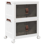 Vidaxl opbergbox stapelbaar met wielen 2-laags 28 l 48,5x29,5x59,5 cm - afbeelding 2