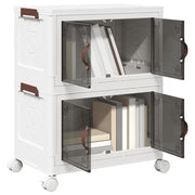 Vidaxl opbergbox stapelbaar met wielen 2-laags 28 l 48,5x29,5x59,5 cm - afbeelding 1
