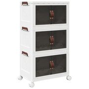 Vidaxl opbergbox stapelbaar met wielen 3-laags 28 l 48,5x29,5x86 cm - afbeelding 2